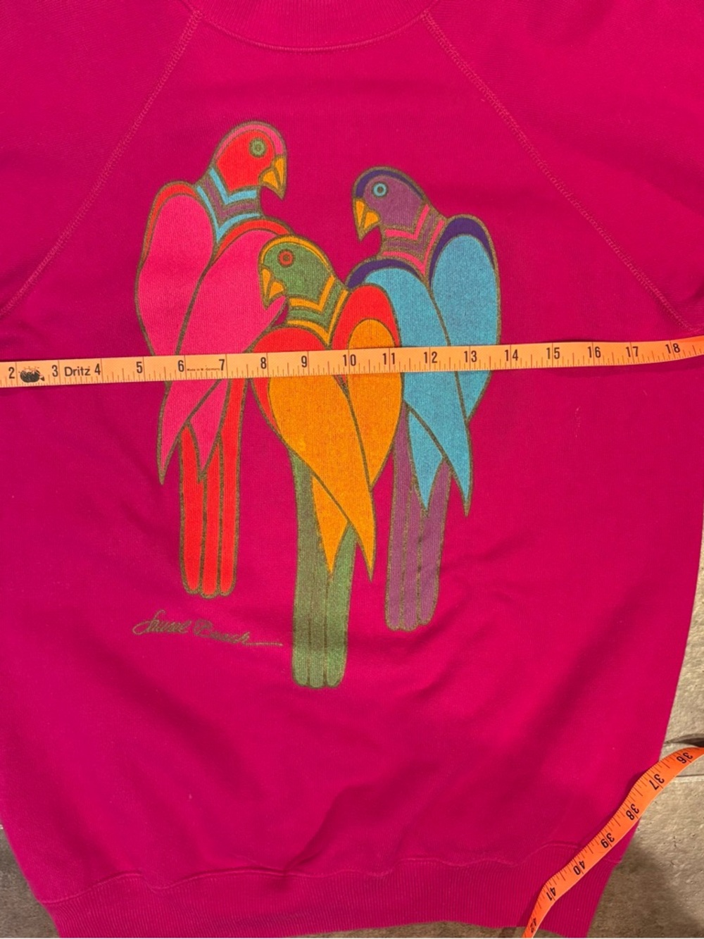 Vintage Crewneck Laurel Burch Art Colorful Graphic sweatshirt tropical birds - Picture 8 of 10